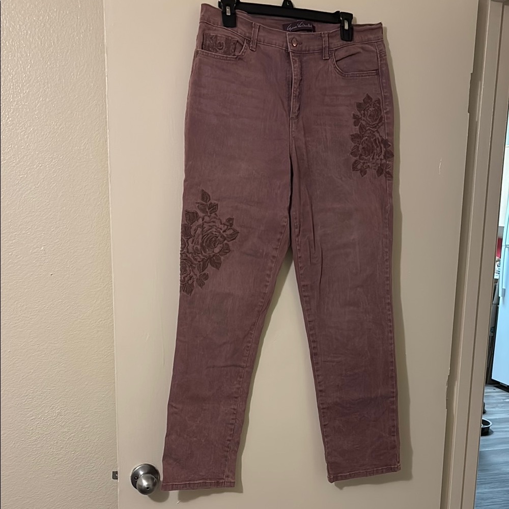 Embroidered Women's Jeans in Mauve by Gloria Vanderbilt